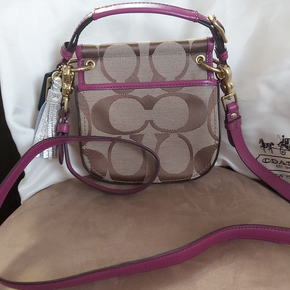 Coach mini top handle crossbody saddle bag - Picture 2 of 4